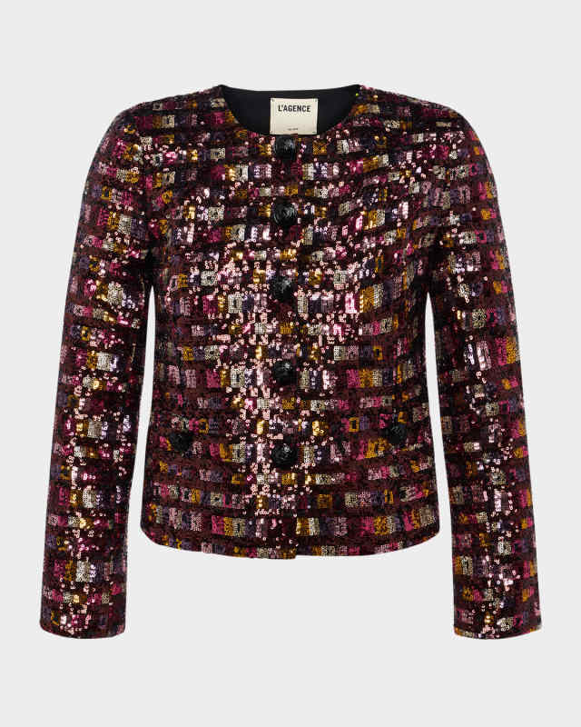 Caprina Sequined Bracelet-Sleeve Jacket